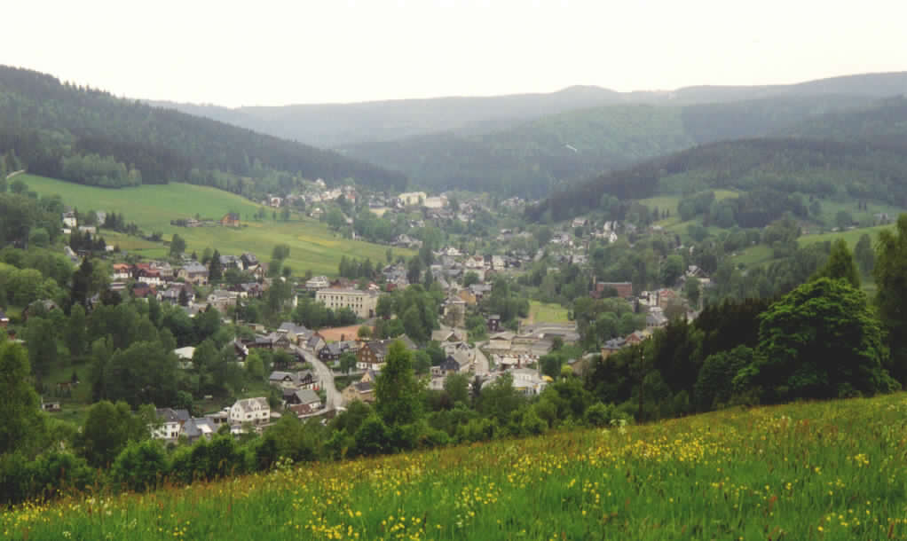 Ansicht von Klingenthal (OT Brunndöbra) von Untersachsenberg aus